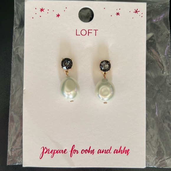 LOFT Jewelry - Loft pearl and rhinestone earrings